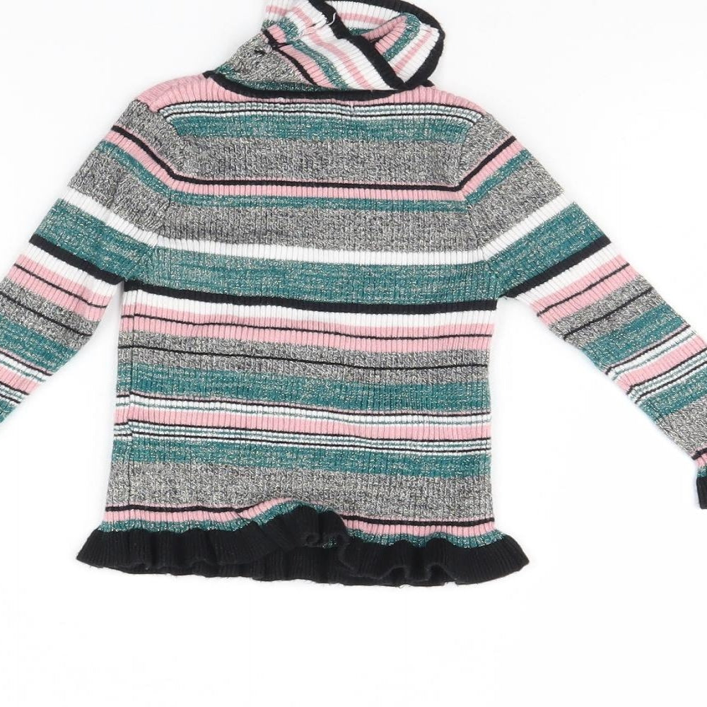 Primark Girls Multicoloured Striped  Pullover Jumper Size 3 Years