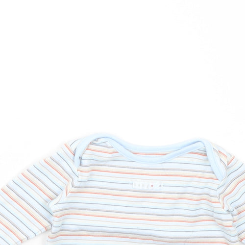 m&s Boys Blue Striped  Basic T-Shirt Size 0-3 Months