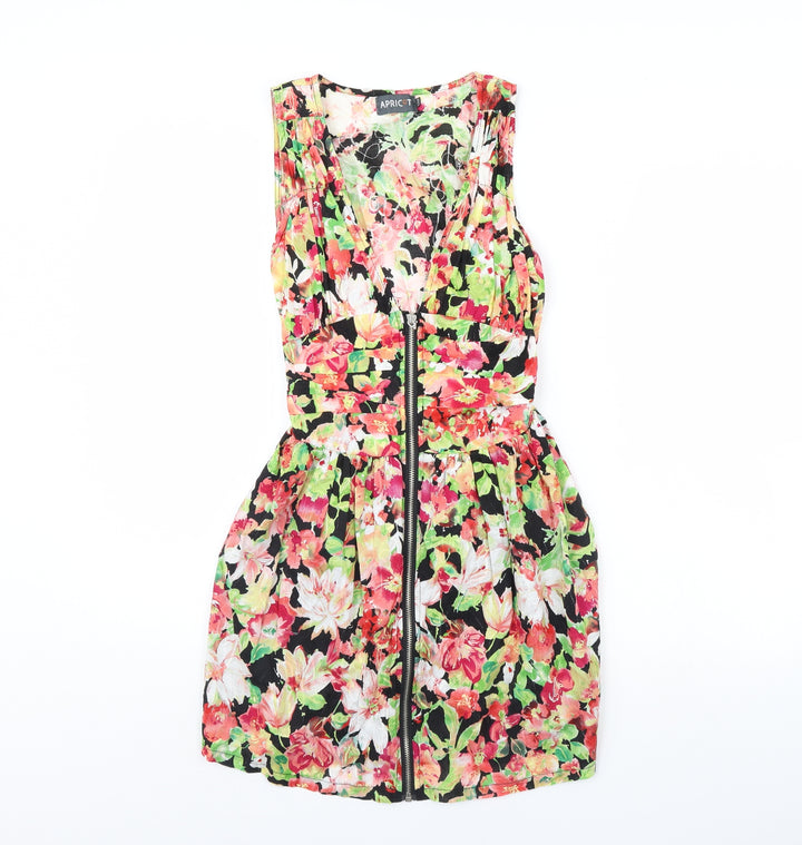 Apricot Womens Black Floral Mini Size S