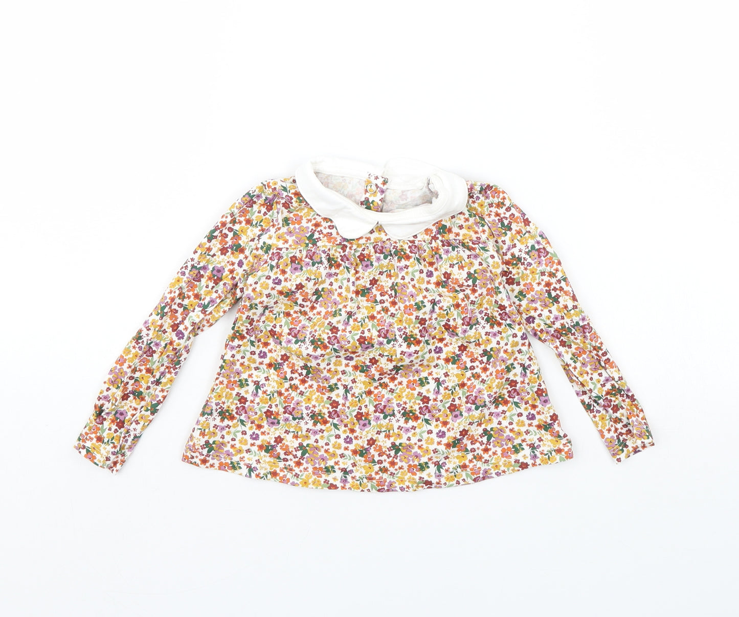 TU Girls White Floral  Basic Blouse Size 9-12 Months