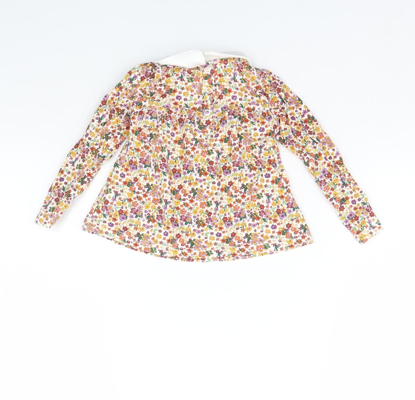 TU Girls White Floral  Basic Blouse Size 9-12 Months