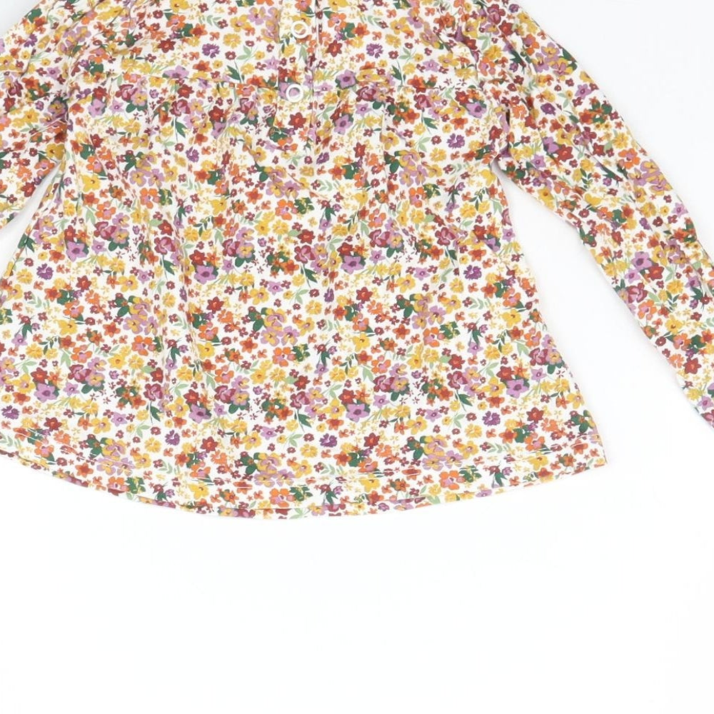 TU Girls White Floral  Basic Blouse Size 9-12 Months