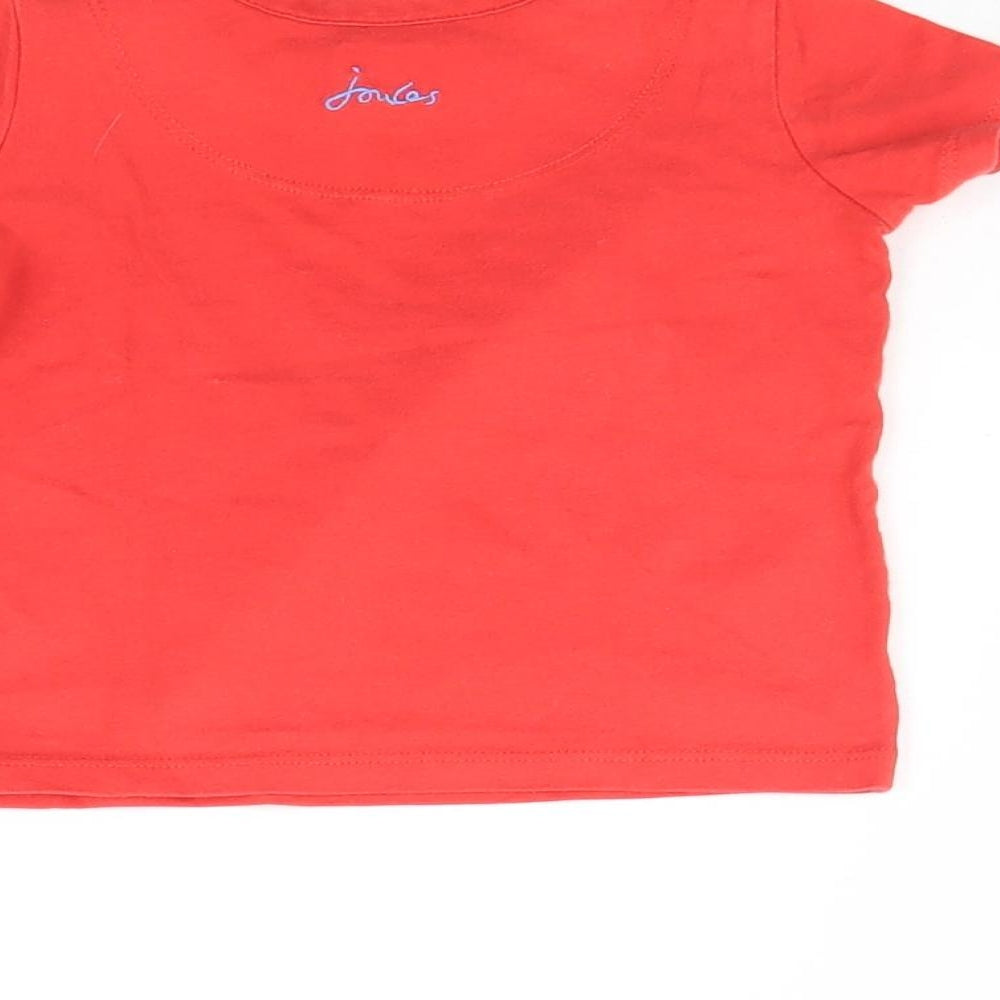 Joules Baby Red   Basic T-Shirt Size 6-9 Months