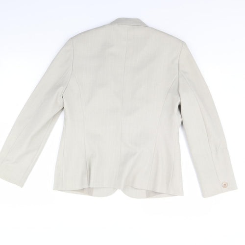 George Womens Beige Striped  Jacket Blazer Size 12  - Shoulder Pads