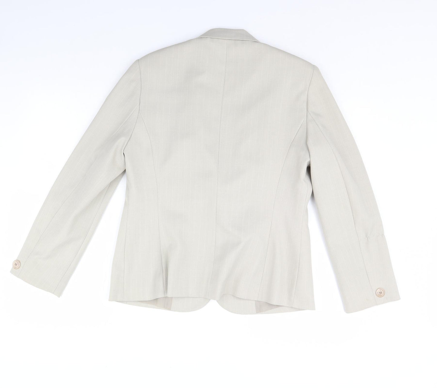 George Womens Beige Striped  Jacket Blazer Size 12  - Shoulder Pads