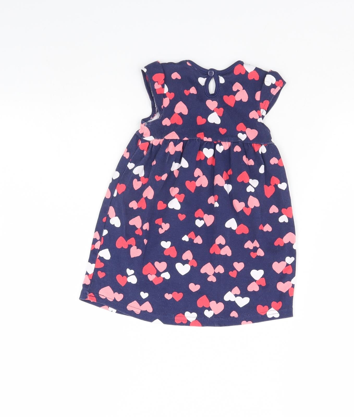 George Girls Blue Spotted  Fit & Flare  Size 9-12 Months