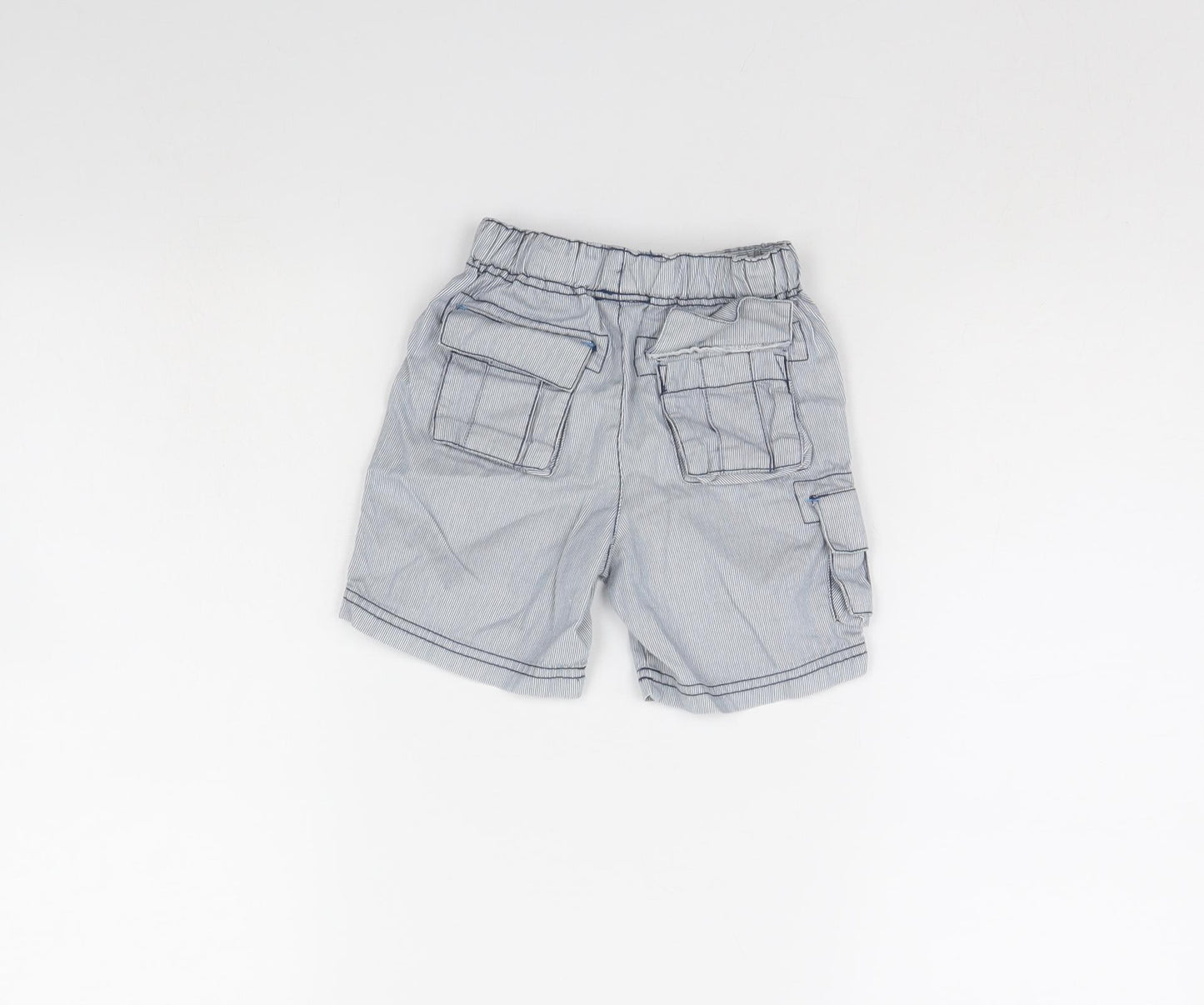 NEXT Boys Blue Striped  Cropped Trousers Size 9 Months