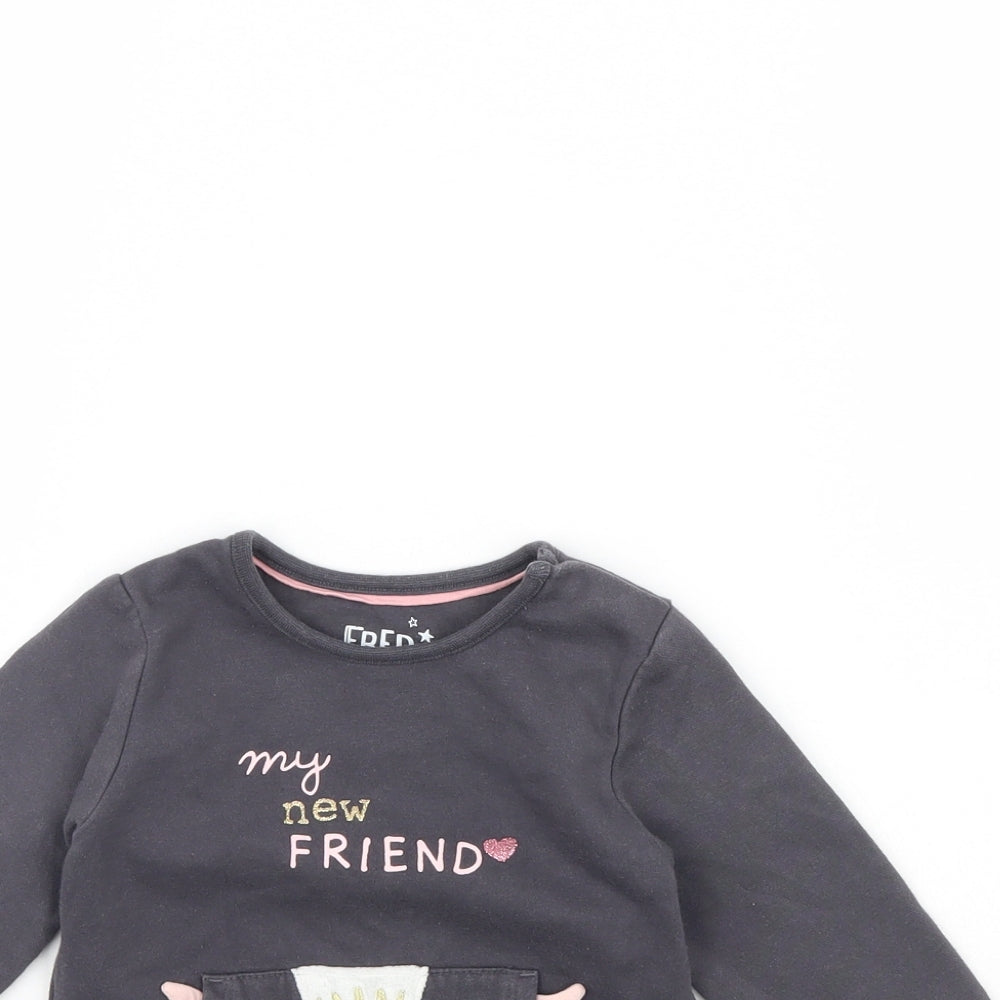 Fred & flo Baby Grey   Pullover Jumper Size 9-12 Months  - Badger