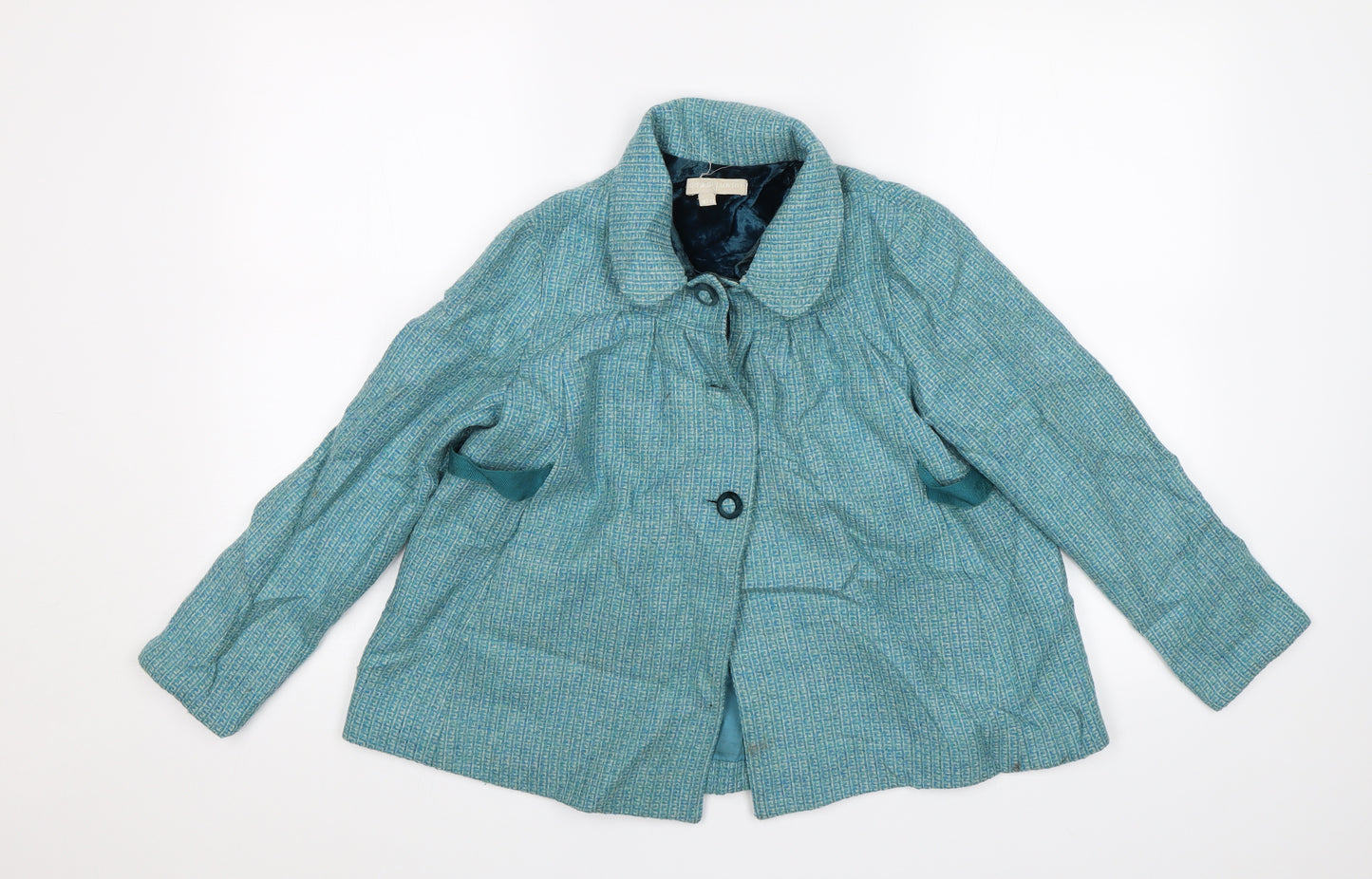 Jigsaw Girls Blue   Overcoat Jacket Size 10-11 Years