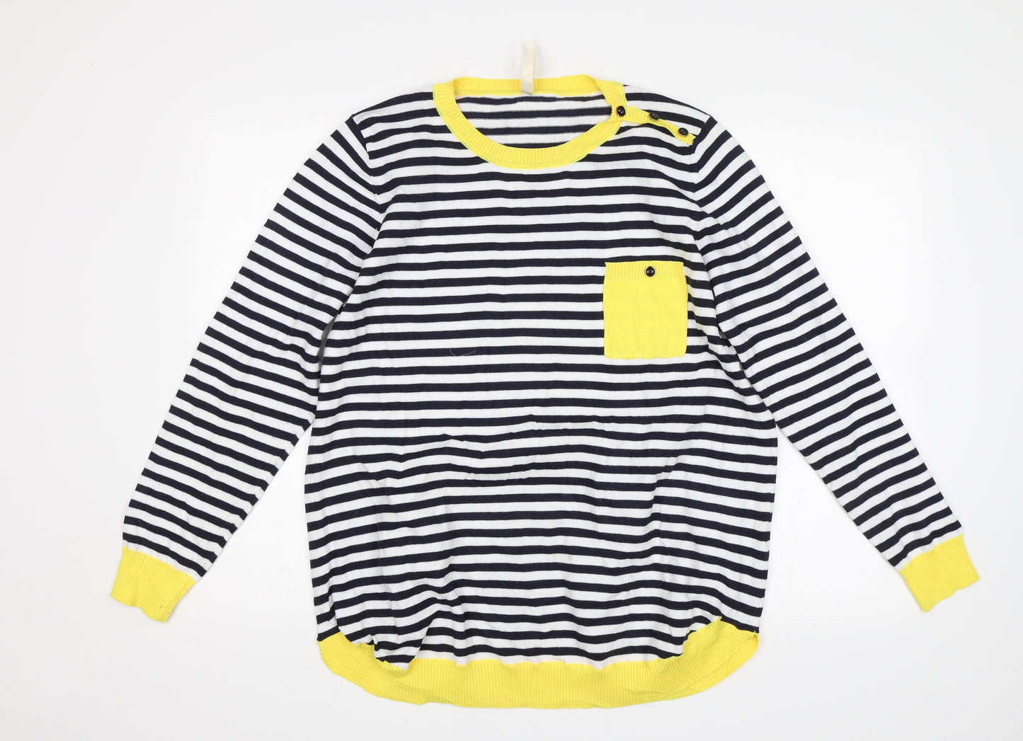 Stella Morgan Womens Blue Striped  Pullover Jumper Size 14