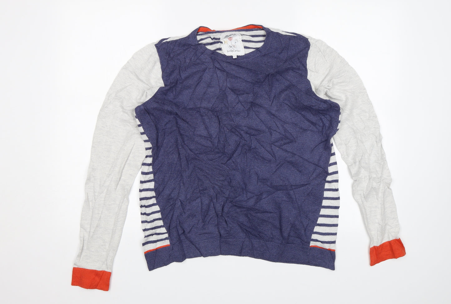 Mantaray Womens Blue Striped  Pullover Jumper Size 16