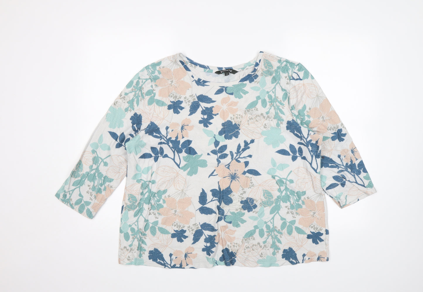 Bonmarché Womens White Floral  Tunic T-Shirt Size 16