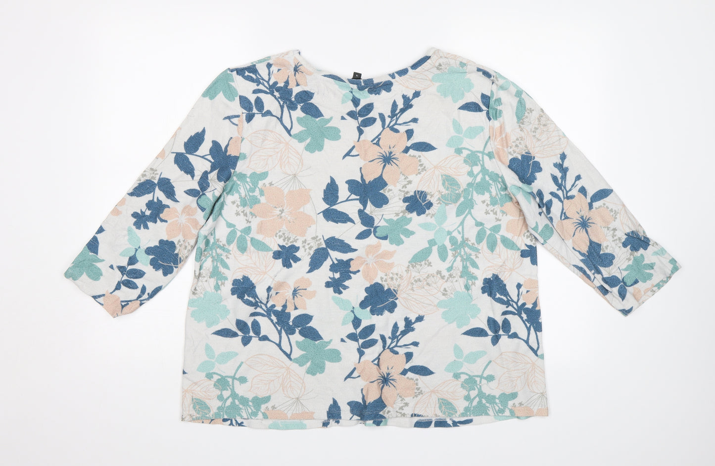 Bonmarché Womens White Floral  Tunic T-Shirt Size 16