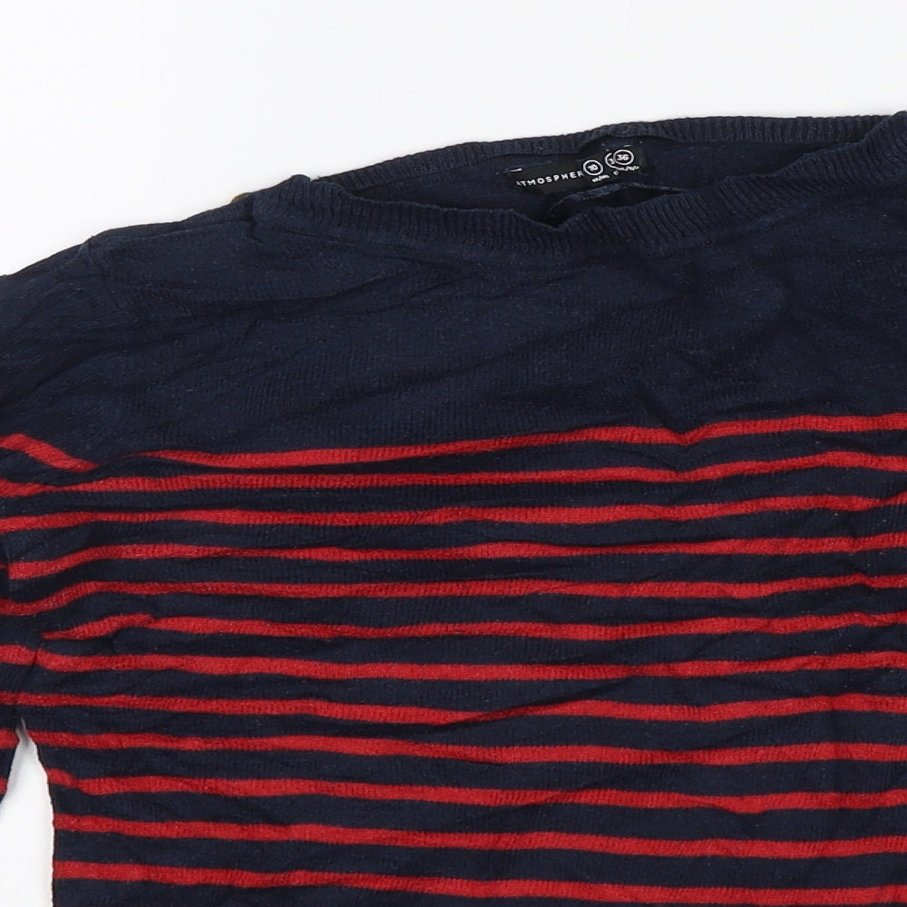 Atmosphere Womens Red Striped  Pullover Jumper Size 10