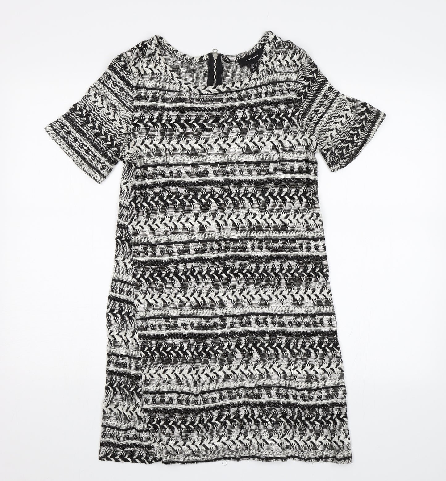 Atmosphere Womens Black Geometric  Sheath  Size 8