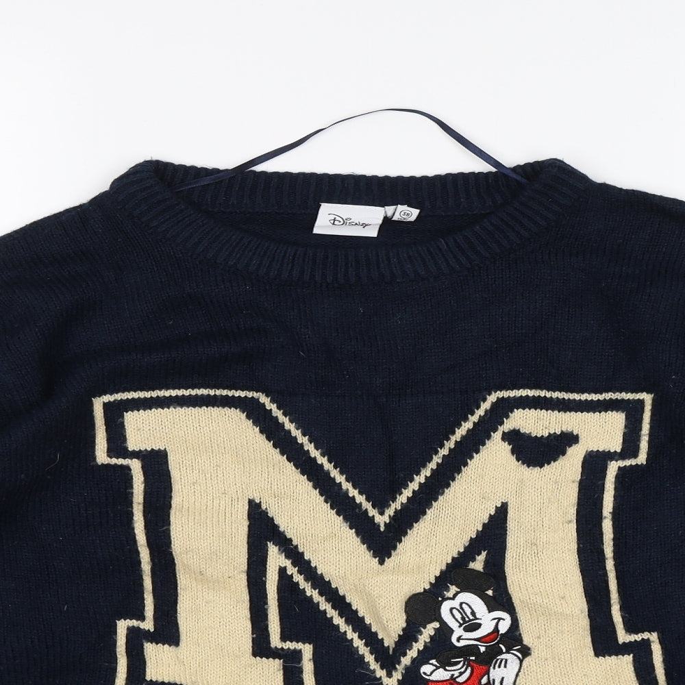 Primark Womens Blue   Pullover Jumper Size 10  - Mickey mouse