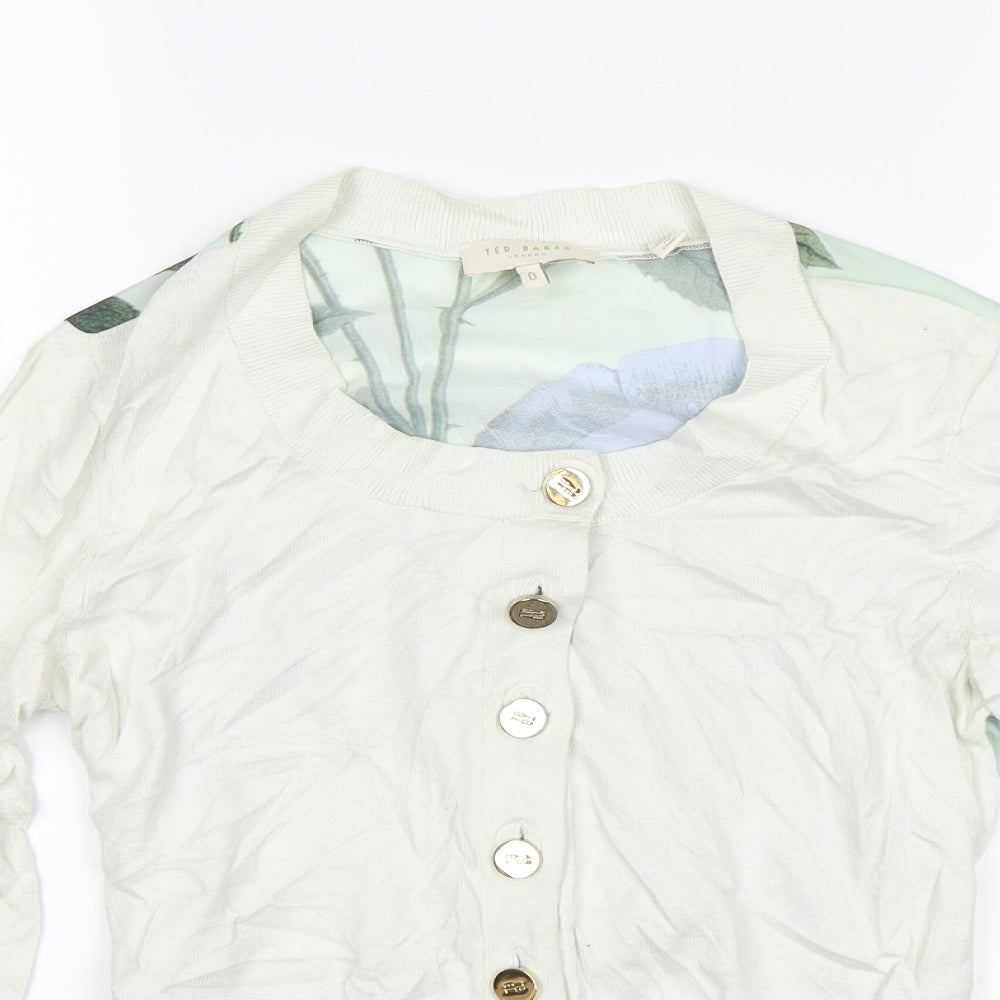 Ted Baker Womens Green   Cardigan Jumper Size 6  - Rose
