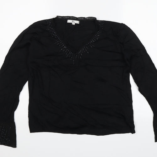 Klass Collection Womens Black   Basic Blouse Size L