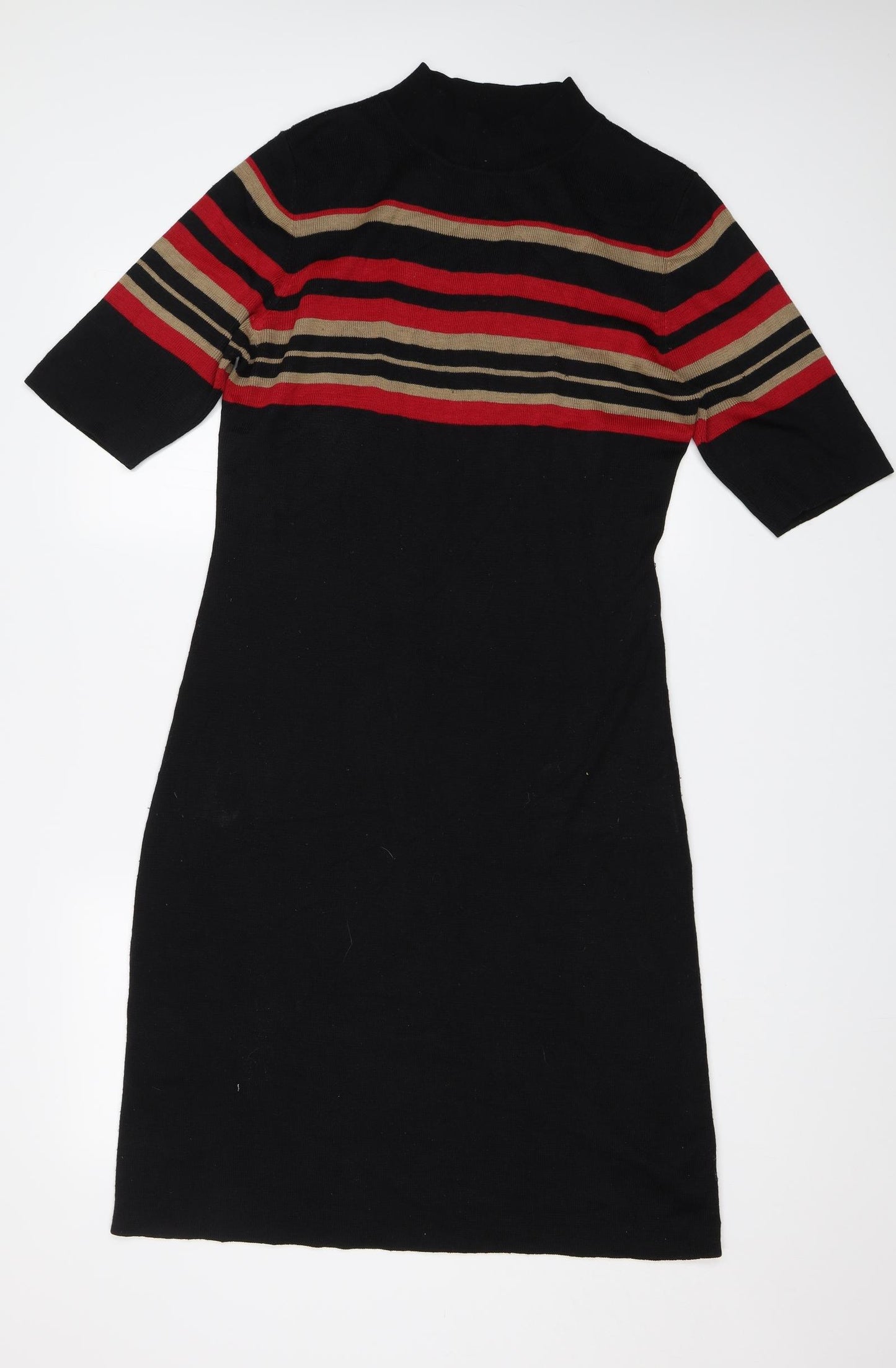 AMARANTO Womens Black Striped  Jumper Dress  Size 16