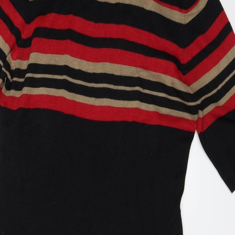 AMARANTO Womens Black Striped  Jumper Dress  Size 16