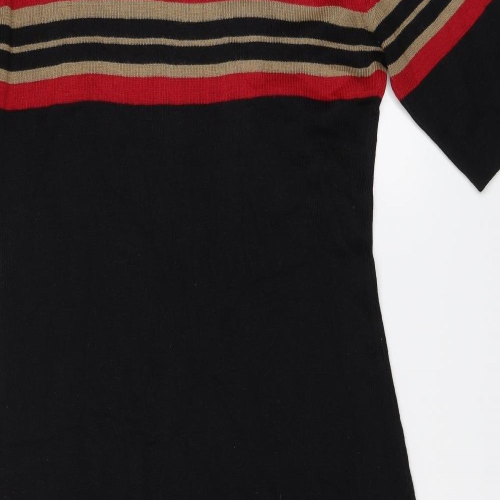 AMARANTO Womens Black Striped  Jumper Dress  Size 16
