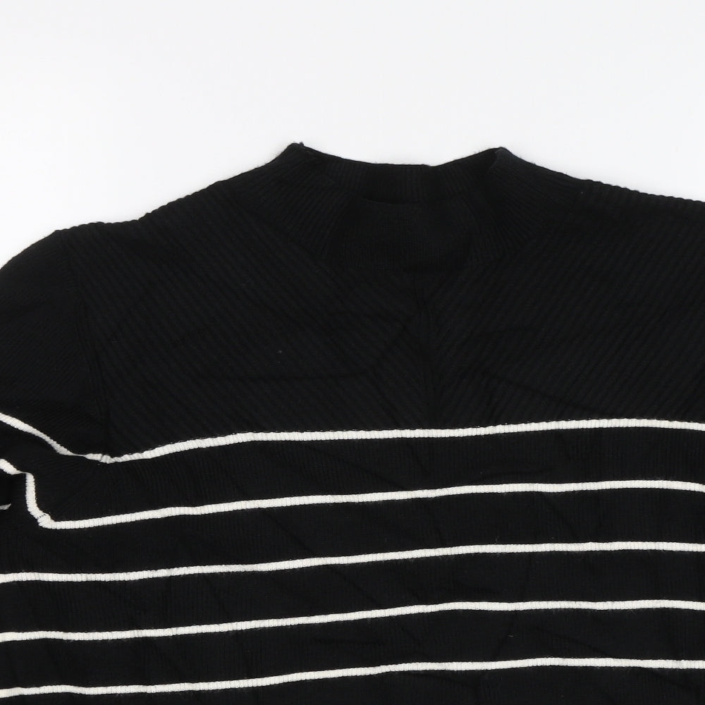 M&S Womens Black Striped  Pullover Jumper Size L