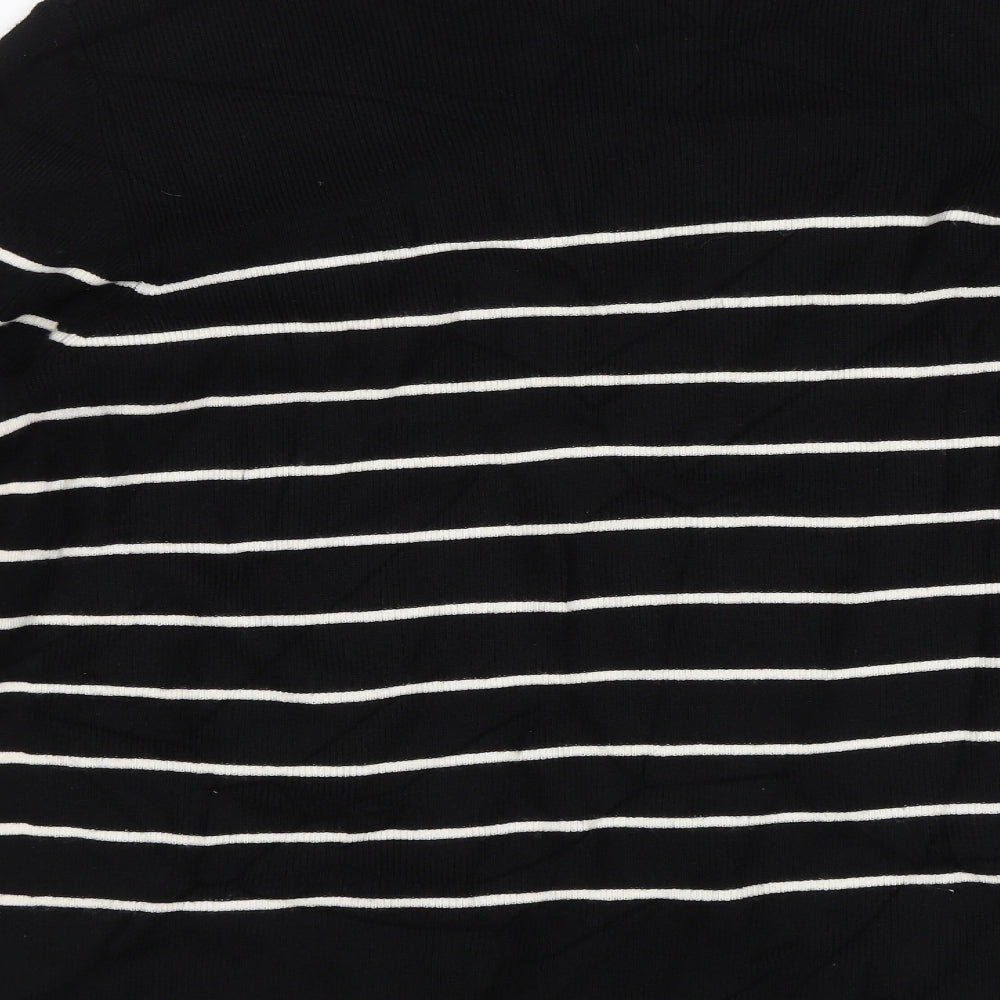M&S Womens Black Striped  Pullover Jumper Size L
