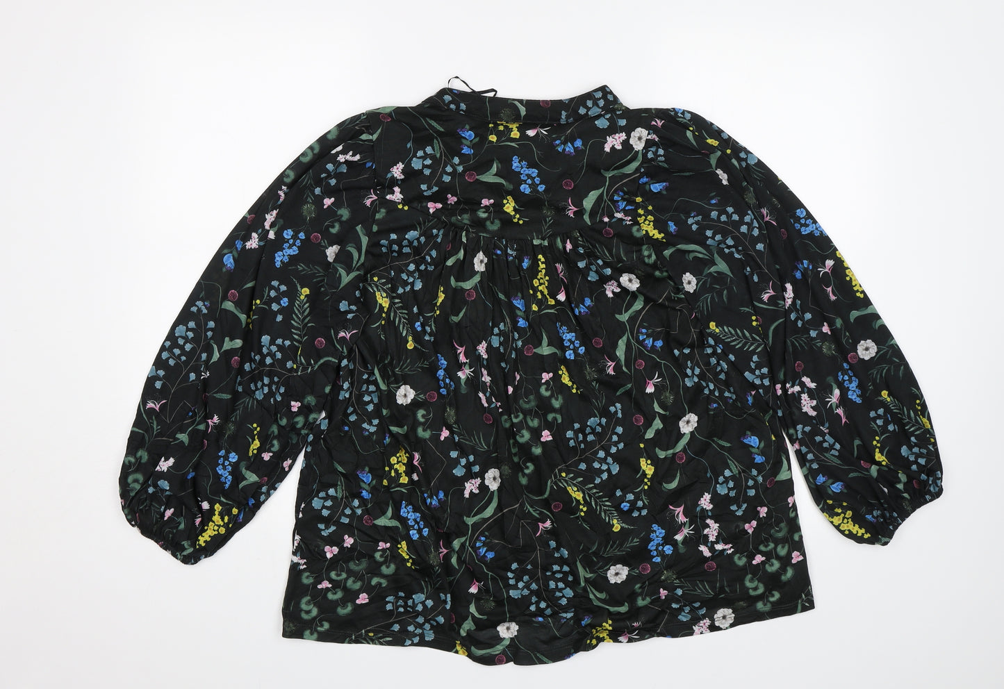H&M Womens Black Floral  Basic Blouse Size S