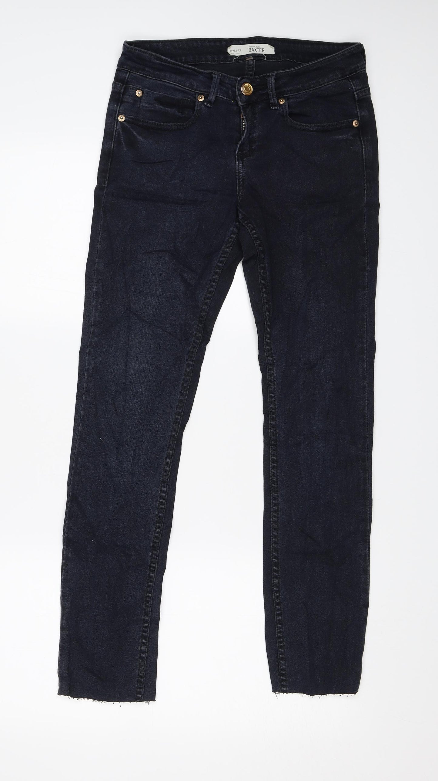 Topshop Womens Blue  Denim Skinny Jeans Size 8 L27 in