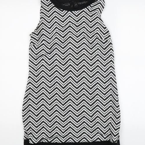 Dorothy Perkins Womens Black Geometric  Shift  Size 10