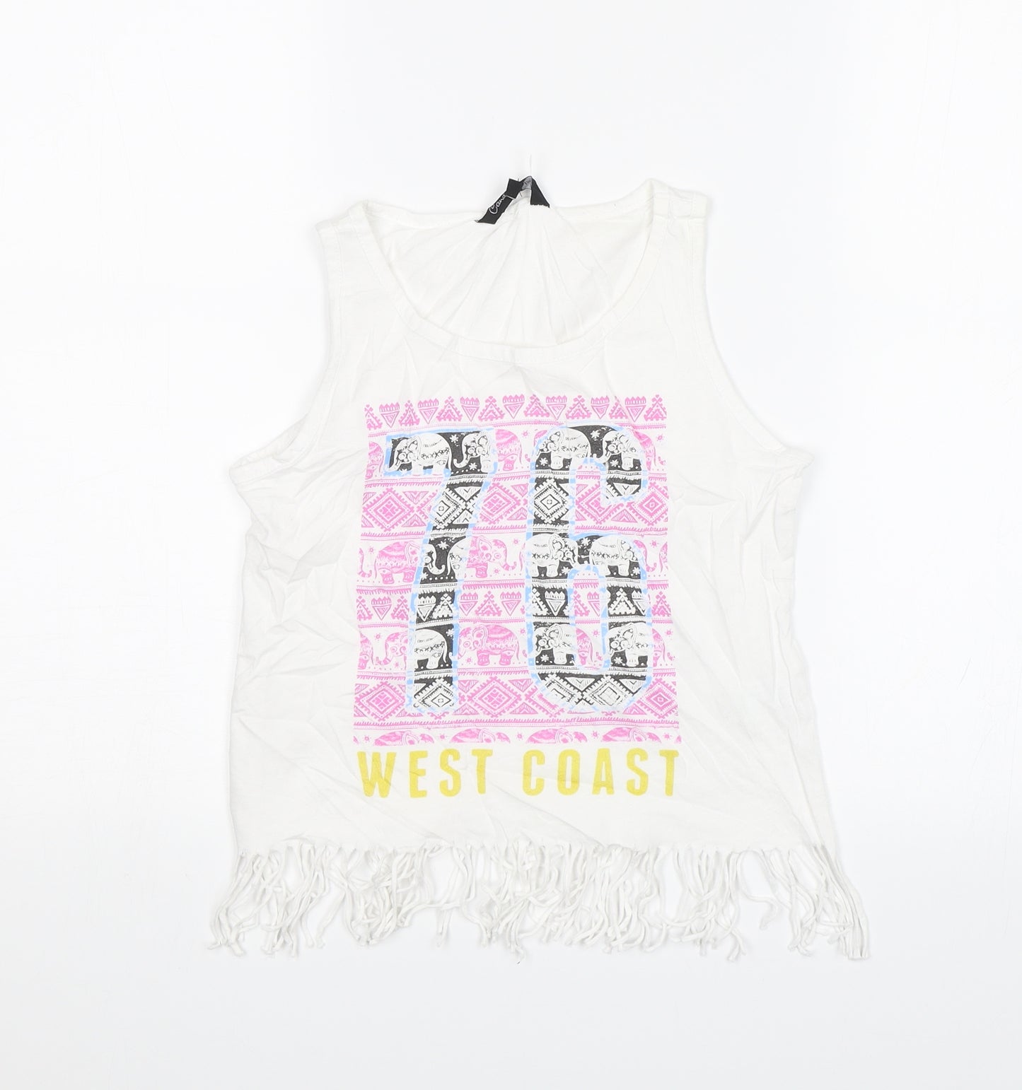 Candy Couture Girls White   Basic Tank Size 10-11 Years  - West Coast