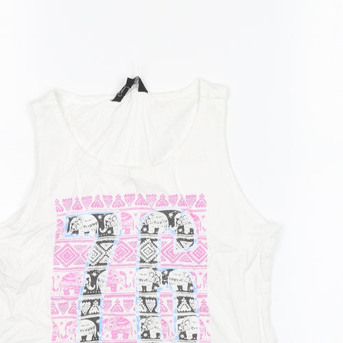 Candy Couture Girls White   Basic Tank Size 10-11 Years  - West Coast