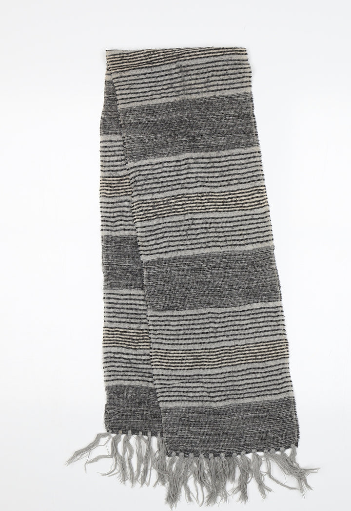 Preowrn Unisex Grey Striped   Scarf