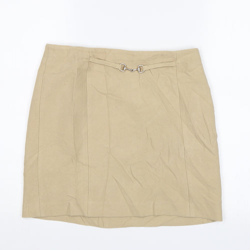 H&M Womens Beige   Mini Skirt Size 10