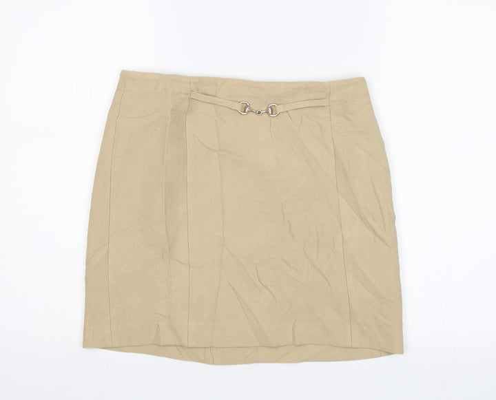 H&M Womens Beige Mini Skirt Size 10
