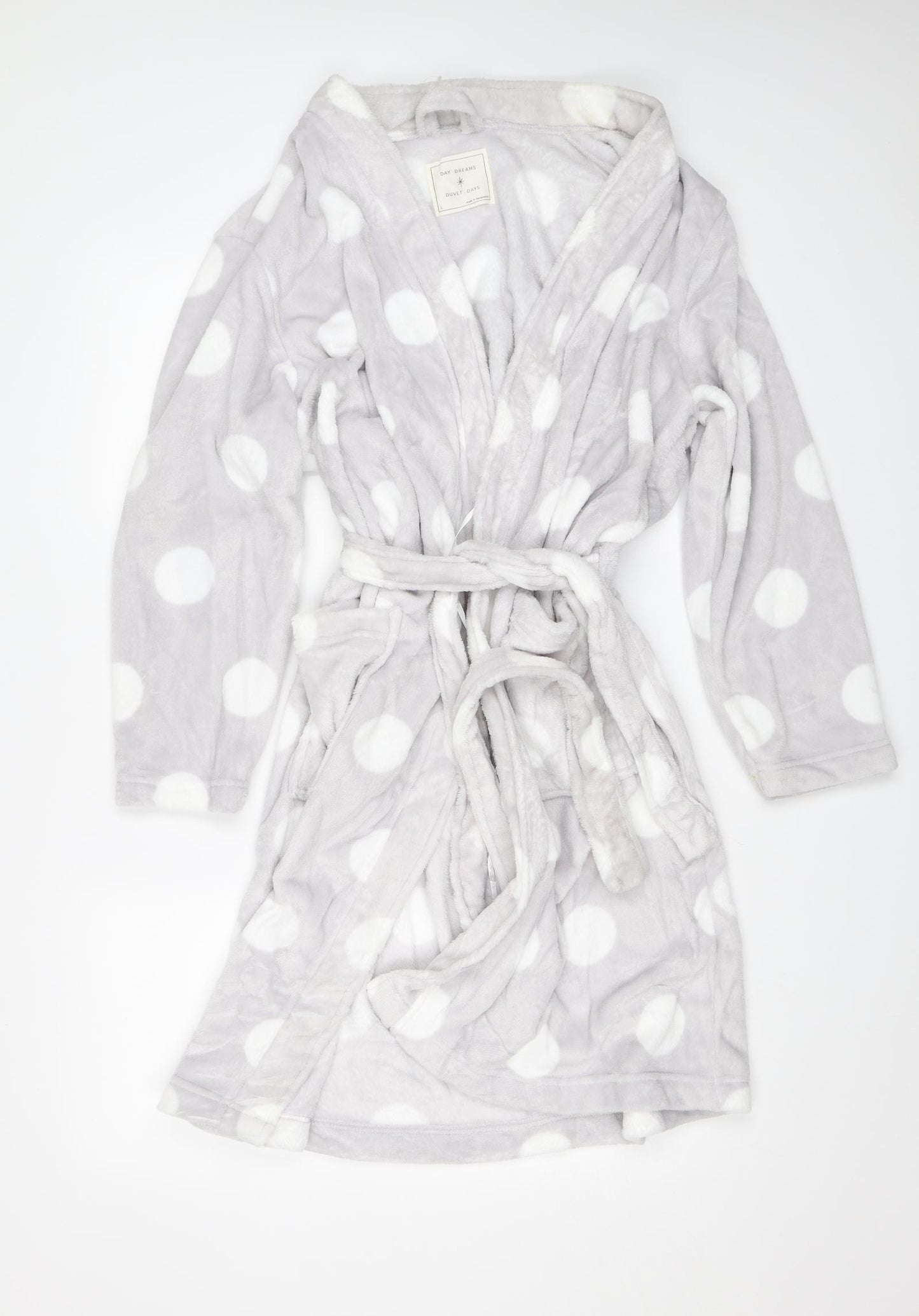 M&S Womens Grey Polka Dot  Top Robe Size L