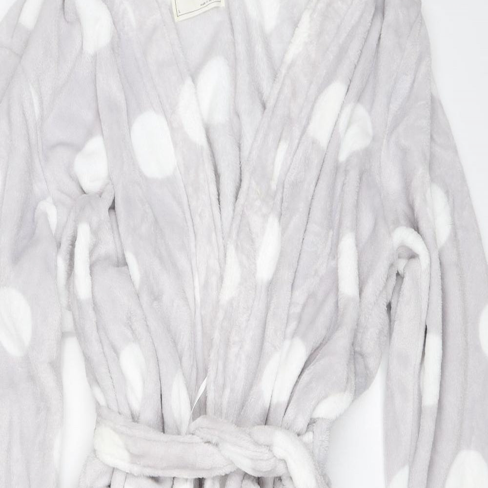 M&S Womens Grey Polka Dot  Top Robe Size L