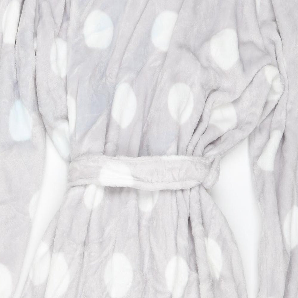 M&S Womens Grey Polka Dot  Top Robe Size L