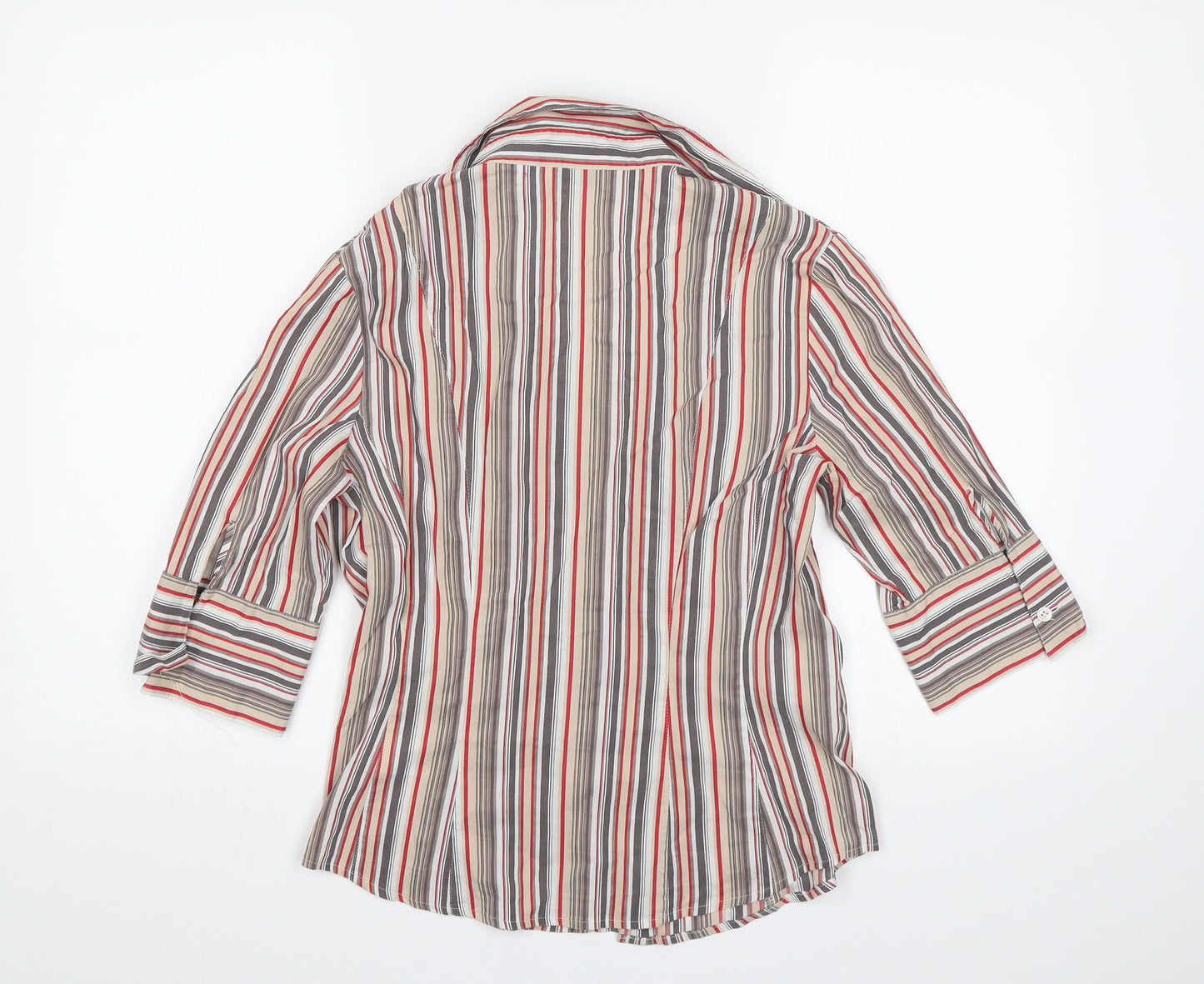 NEXT Womens Red Striped  Basic Button-Up Size 10