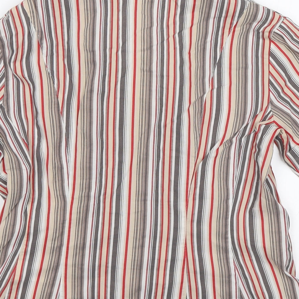 NEXT Womens Red Striped  Basic Button-Up Size 10