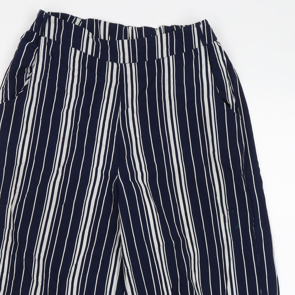 Select Womens Blue Striped  Cut-Off Shorts Size 8