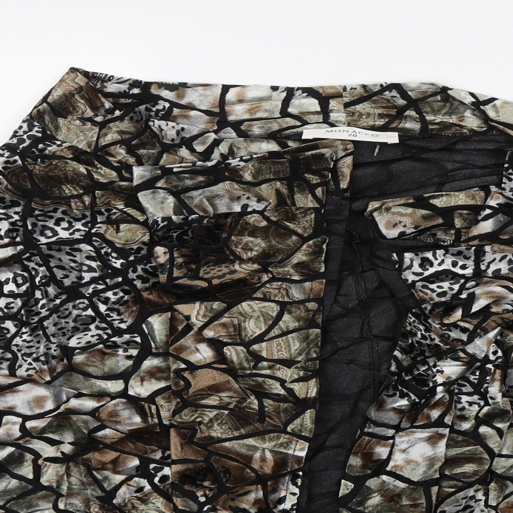 Monacco Womens Brown Animal Print  Jacket  Size 20