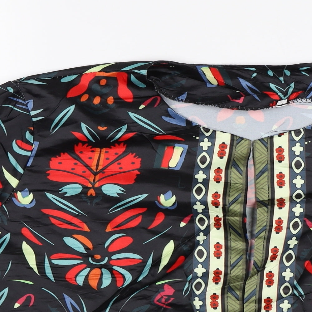 Preworn Womens Black Floral  Jacket  Size L