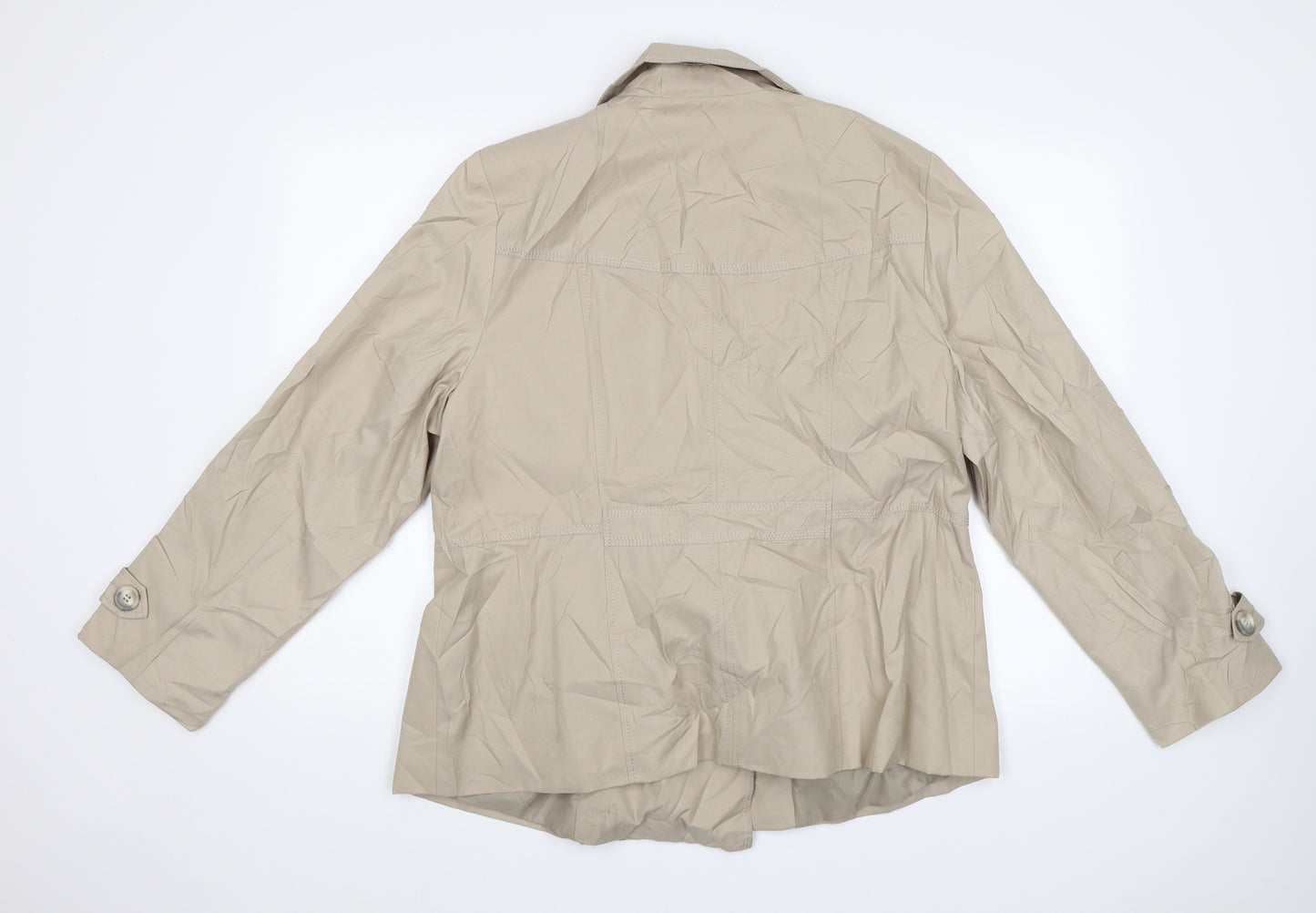 M&Co Womens Beige   Overcoat Jacket Size 18