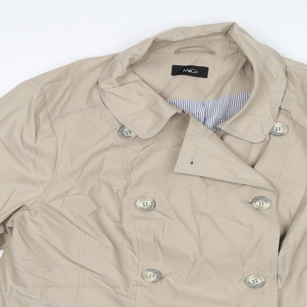 M&Co Womens Beige   Overcoat Jacket Size 18