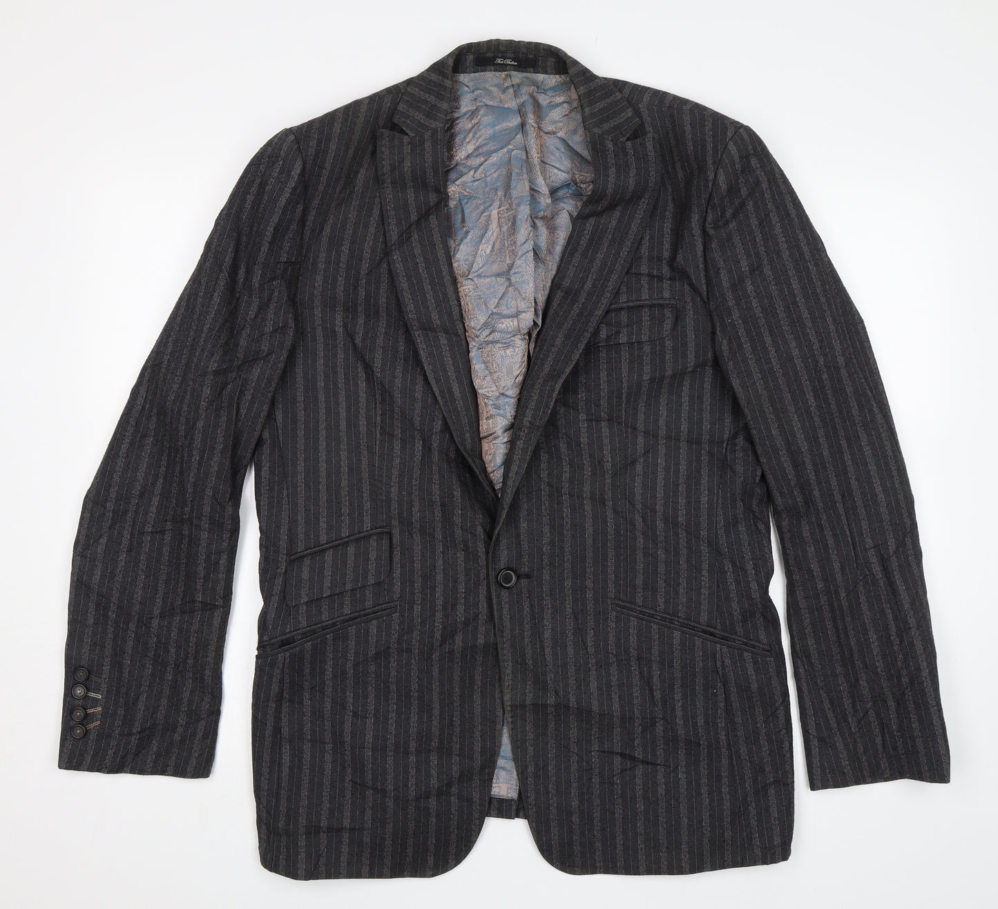 Ted Baker Mens Grey Striped  Jacket Blazer Size 38