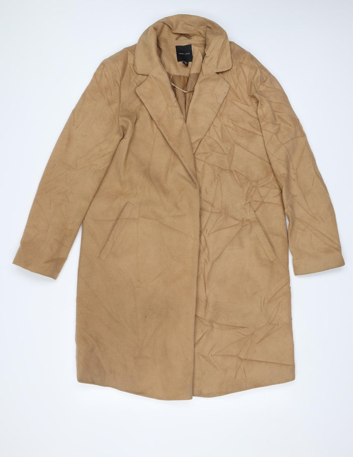 New Look Womens Brown Overcoat Jacket Size 12