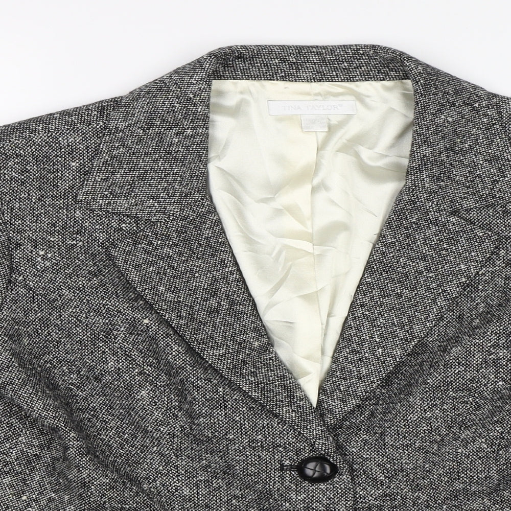 Tina Taylor Womens Grey   Jacket Blazer Size 14