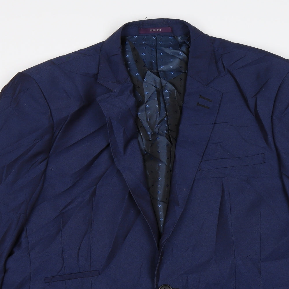 Cavani Mens Blue  Rayon Jacket Blazer Size 44
