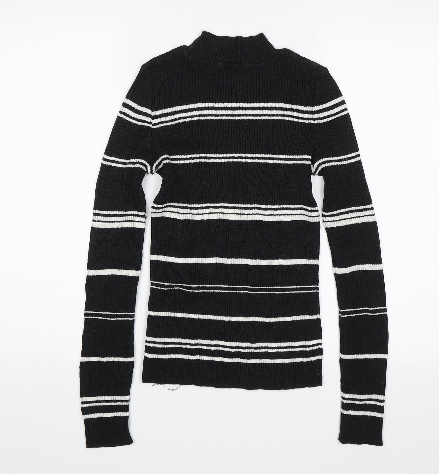 F&F Womens Black Striped  Pullover Jumper Size 10